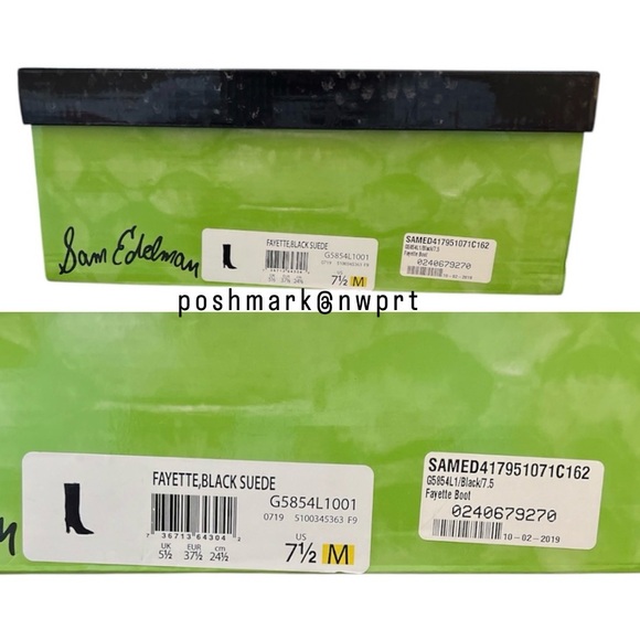 Sam Edelman 🖤 Fayette Suede Fringe Boots Heels Black 37 7 7.5 - Picture 14 of 16